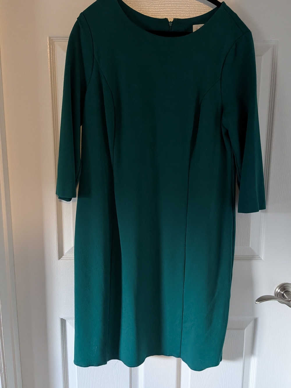 Chico's So Slimming Emerald Green Stretch Sheath Dress Size 2 12/14